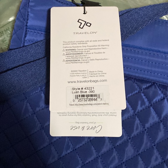 NWT Traveling anti theft security bag BRIGHT blue boho collection - Picture 7 of 8